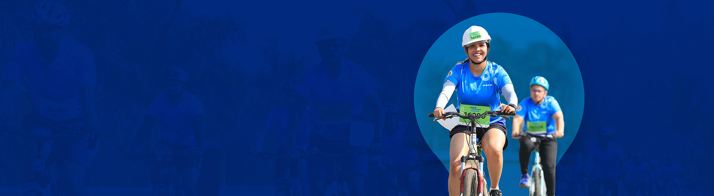 Cyclists riding together