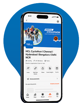 HCL Cyclothon club app screen