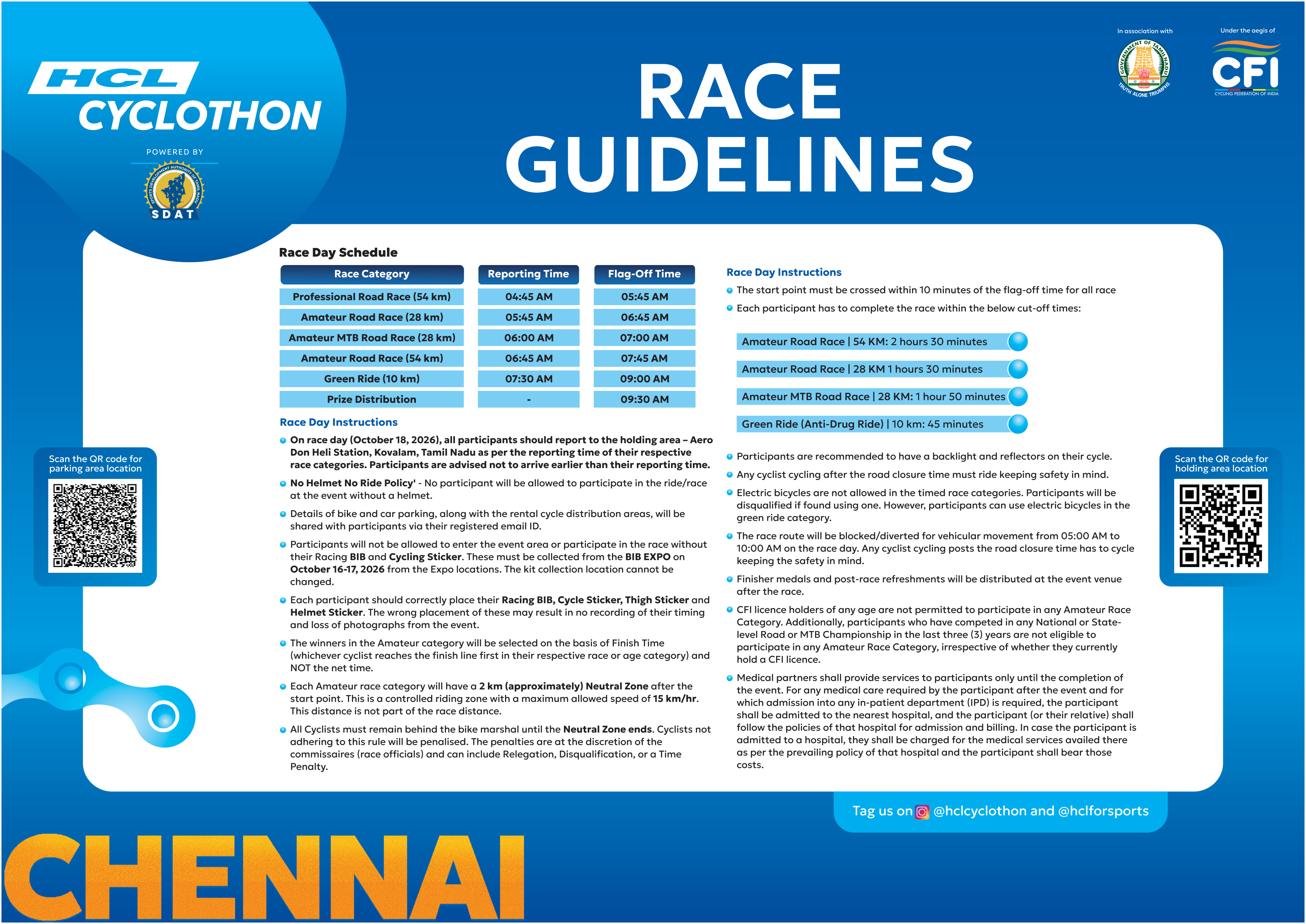HCL Cyclothon Race Guidelines